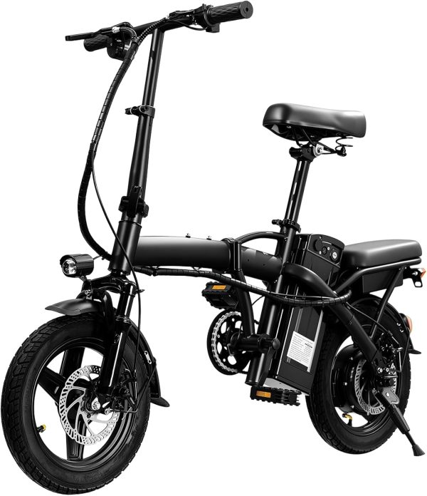Electric Bike for Adults Teens, Commuter City Folding ebike with 560W Motor and 48V Battery, 24MPH 3 Level Pedals Assist, Dual Disc Brakes,14" Compact Foldable Electric Bicycle with UL2849 Certified